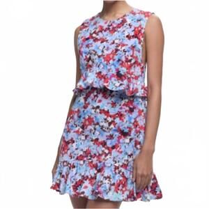 NEW KIKA VARGAS paige dress in blue garden poplin
